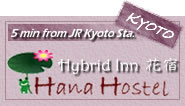Budget accommodation in Kyoto Hana Hostel Kyoto