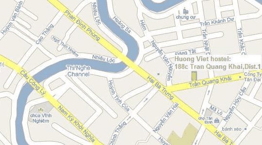 Map to A Huy Chuong (former Huong Viet hostel)